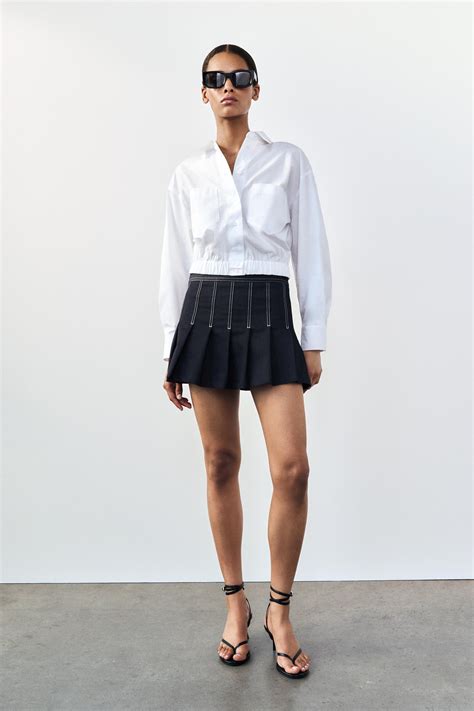 chemise courte zara blanche